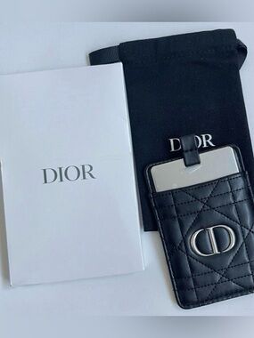 Dior Black Card Holder with CD Logo